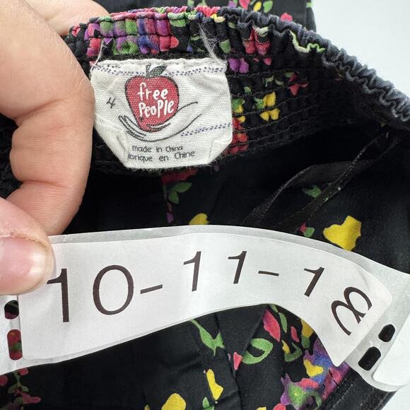 Free People Dress Womens Size 4 Black Poision Apple Floral Strapless Mini Y2K - Picture 5 of 10